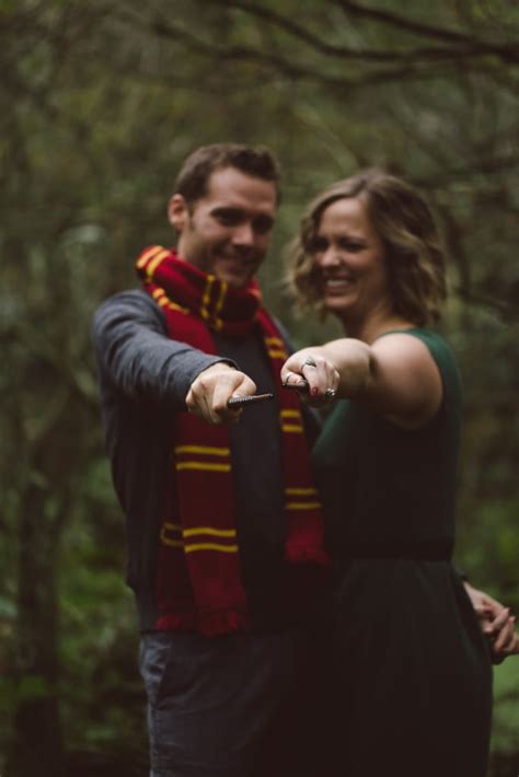 Gryffindor Vs Slytherin Harry Potter Engagement Shoot
