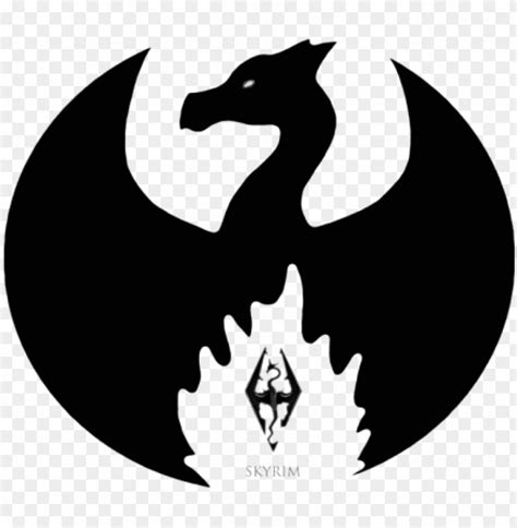 tes  skyrim icon logo dragon  background png transparent