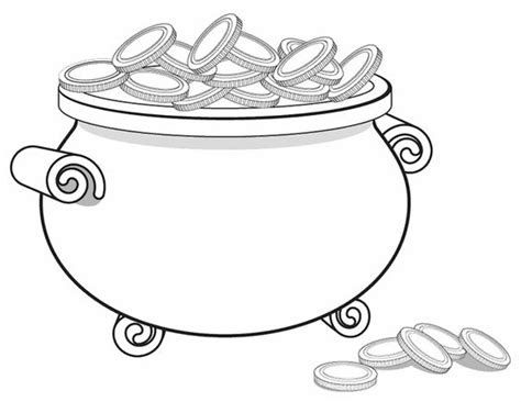 pot  gold  printable coloring pages st patricks day