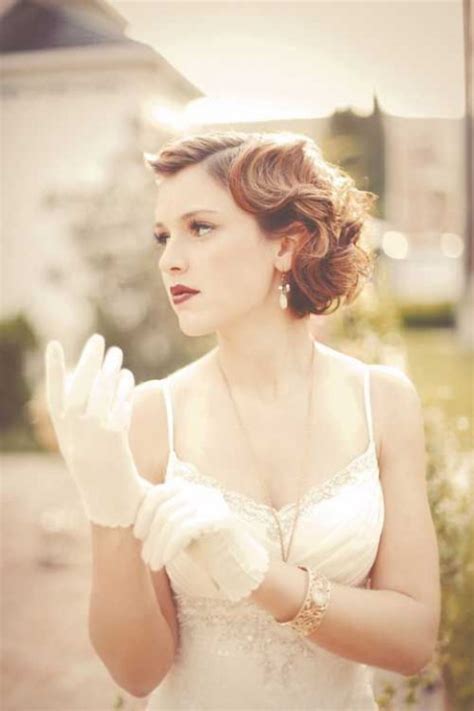 Vintage Hairstyles For Short Hair For Wedding Deer Pearl Flowers