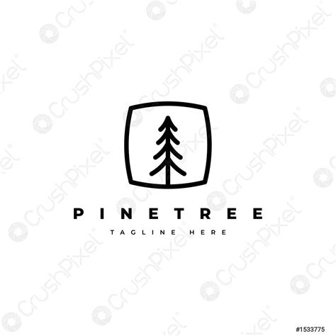 pine tree logo stock vector crushpixel