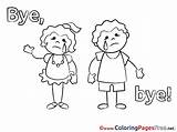 Coloring Bye Good Pages Kids Sheet Title Cards sketch template