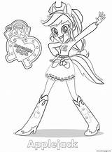 Girls Coloring Applejack Equestria Pages Printable sketch template