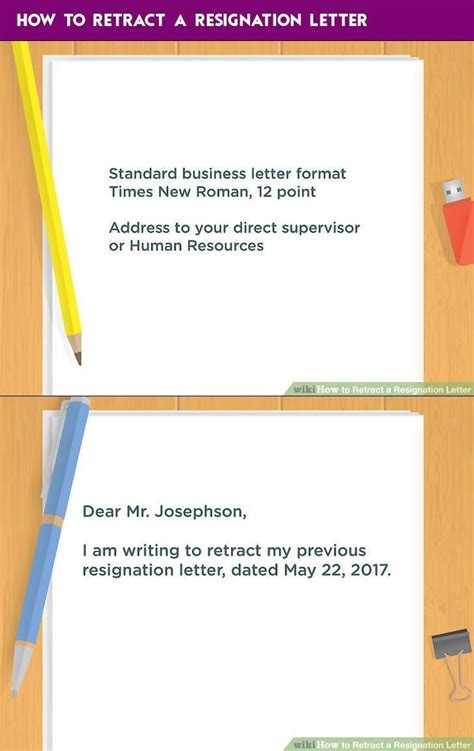 employee retraction letter sample  letter