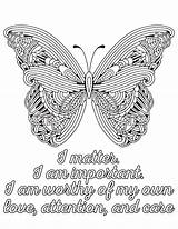Affirmations Butterflies sketch template