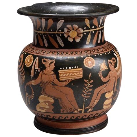 ancient greek apulian red figure ceramic olpe wine jug  century bc