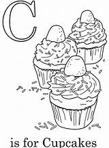 Cupcakes Alphabet sketch template