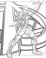 Hawkeye Coloring Marvel Pages Avengers Mighty Kids sketch template