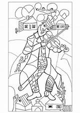 Chagall Coloring Pages Famous Marc Artists Green Drawing 1923 Violonist Adults Adult Drawn York Book Exclusive Read Story Masterpieces Painting sketch template