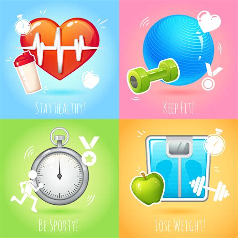healthy lifestyle illustration set  vector art  vecteezy