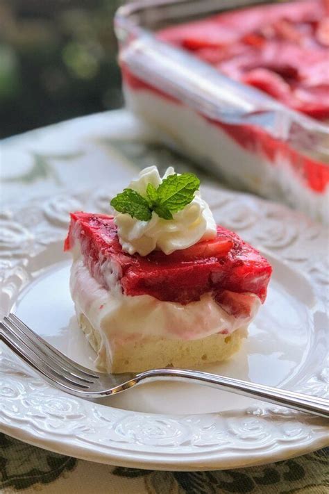 strawberry cream cheese squares    light dessert