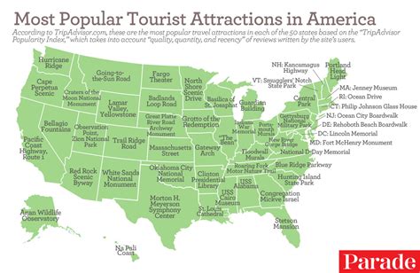 popular tourist attractions      states