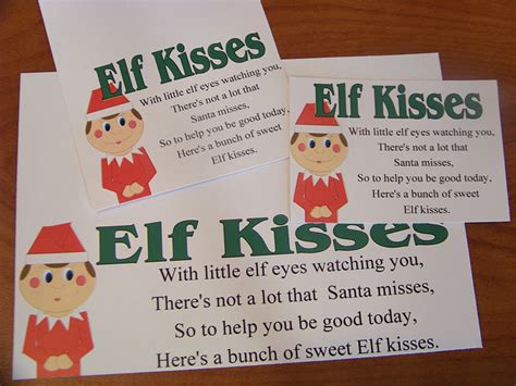 elf kisses  printable  calendar printable