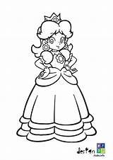 Daisy Coloring Mario Princess Pages Di sketch template