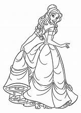 Coloring Princess Pages Disney Anime Belle Printable Kids Sheets Bubakids Cartoon Beauty Girls Cinderella sketch template