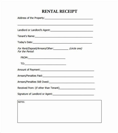 car rental receipt template awesome  rental receipt templates