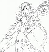 Erza Scarlet Lineart Empress Lightning Coloringhome Skillful Raskrasil Fairytail Browsing Wonder Xcolorings sketch template