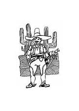 Coloriage Mann Uit Mexikaner Colorare Cactus Sombrero Messicano Uomo sketch template