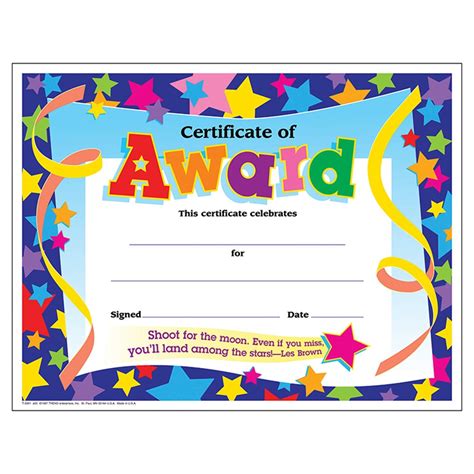 certificate  award colorful classics certificates  ct   trend enterprises