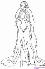 Corpse Bride Coloring Pages Emily Halloween Burton Tim Draw Color Printable Book Para Colorear Drawing Dibujos Colouring Step Clipart Adult sketch template