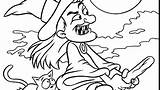 Witch Scary Coloring Pages Getcolorings sketch template