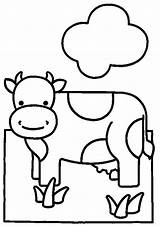 Cow Coloring Pages Easy Print Animal Tulamama Farm Printable Simple Kids Cartoon sketch template