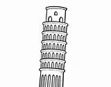 Pisa Tower Coloringcrew Coloring sketch template