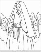 Bernadette Coloring Thecatholickid Catholic Lourdes Cecilia Saints Cnt sketch template