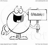 Uranus Planet Coloring Sign Clipart Cartoon Holding Outlined Vector Thoman Cory Royalty sketch template