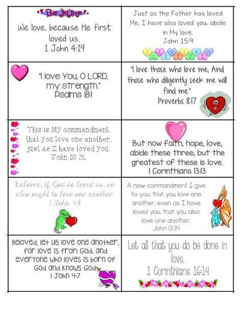 printable bible verse valentine cards ministry  children valentines day