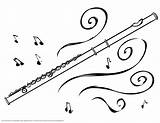Flute Coloring sketch template