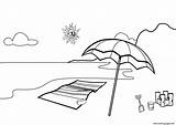 Beach Coloring Scene Printable Pages Drawing Scenes Umbrella Book Categories sketch template