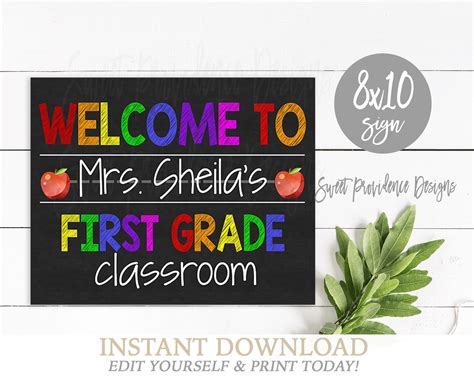 classroom decor sign   school chalkboard teacher  editable
