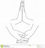 Gebed Handen Illustrazione Piegate Mani Preghiera Gevouwen Vectorillustratie sketch template