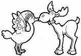 Moose Elch Kissing Goose Ausmalbild sketch template