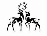 Stencil Deer Stencils Silhouette Schablone Deers Pochoir Cerf Hirsch Mylar sketch template