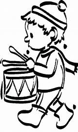Drummer Boy Coloring Little Drawing Pages Concentrate Beating Drum Paintingvalley sketch template