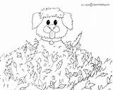 Coloring Pages Kids Autumn Fall Dog Getcolorings sketch template