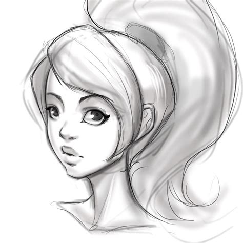 girl face sketch by zapfrogart on deviantart