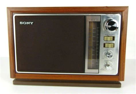Vintage Radio Sony Icf 9740w Table Desk Am Fm Woodgrain