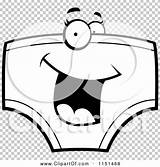 Excited Underwear Character Outlined Coloring Clipart Cartoon Vector Thoman Cory sketch template