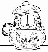 Garfield Biscoitos Pote Netart Tudodesenhos sketch template