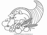 Coloring Cornucopia Pages Printable Thanksgiving Kindergarten Popular Coloringhome sketch template