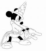 Mickey Sorcerer Pages Mouse Coloring Apprentice Template sketch template