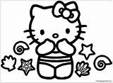 Kitty Hello Pages Summer Coloring Color Kids Print sketch template