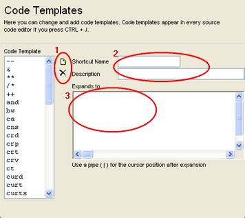 code template editor