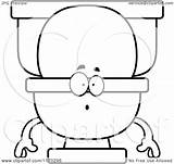 Toilet Outlined Mascot Surprised Mouth Clipart Royalty Illustration Cartoon Happy Thermometer Sick Vector Cory Thoman Clipartof sketch template