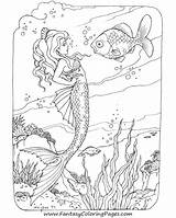 Coloring Mermaid Pages Adult Adults Mermaids Printable Detailed Fish Fantasy Color Advanced Beach Book Fairy Kids Print Getdrawings Sheets Beautiful sketch template
