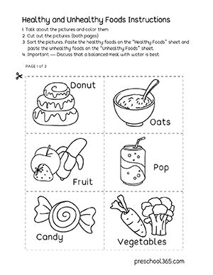 healthy foods pictures printable