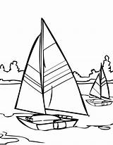 Water Coloring Pages Sailboat Sail Printable Color Print Sailing Kids Adult Clipart Comments sketch template